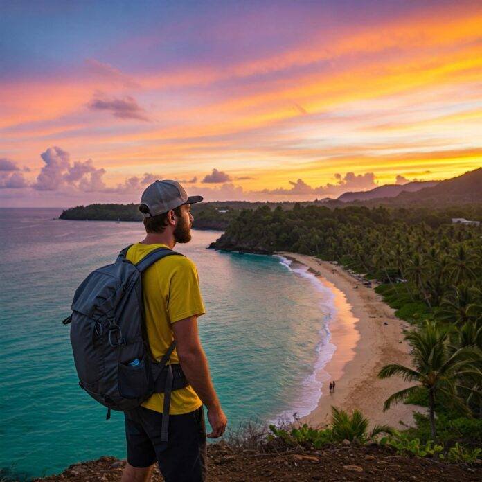 Adventure travel beach view