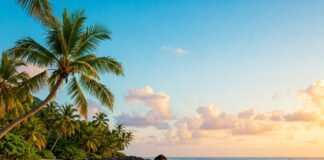 Tropical Beach Couple Embrace