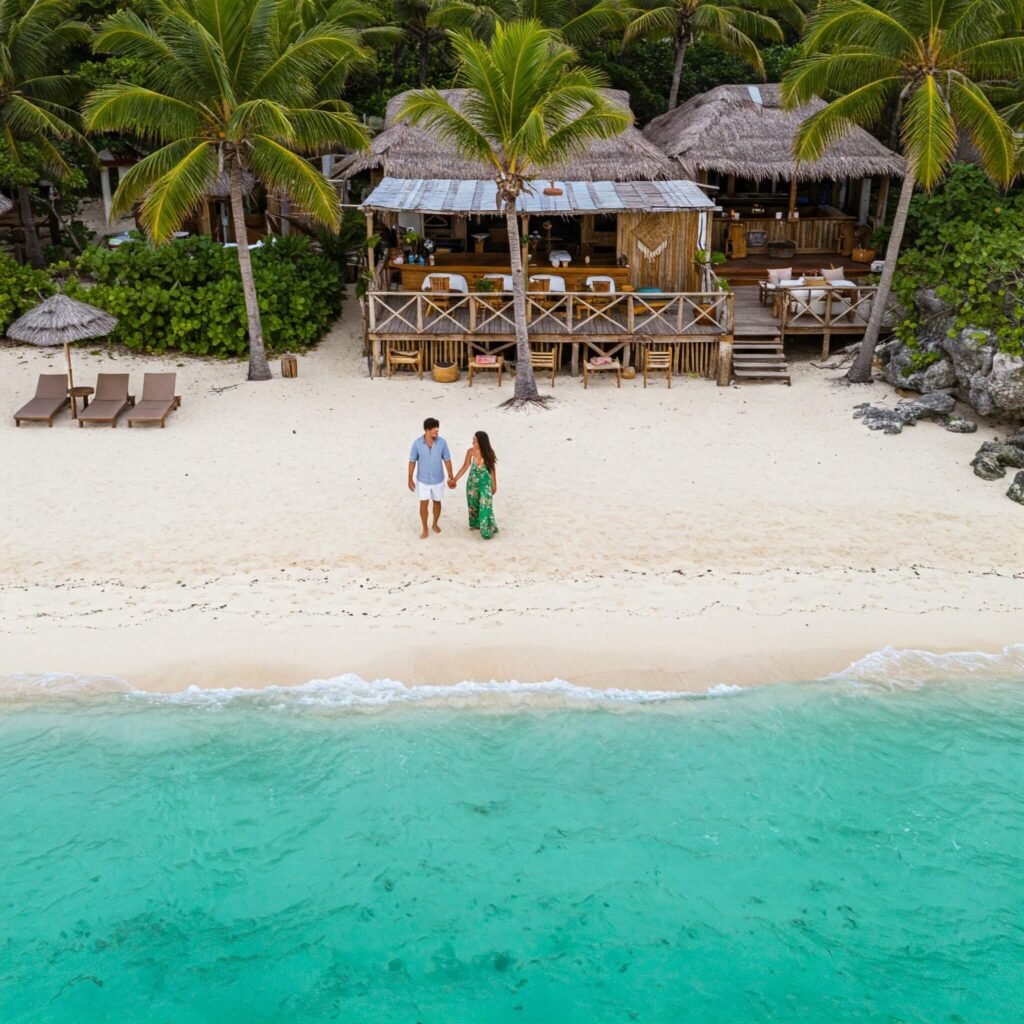 Tulum Beach Couple Walk