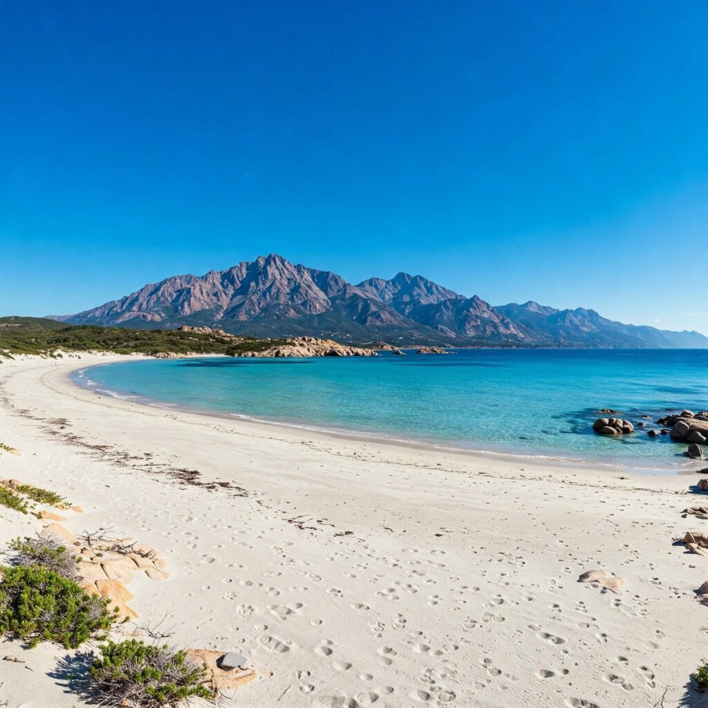 Distant Mountains Beach