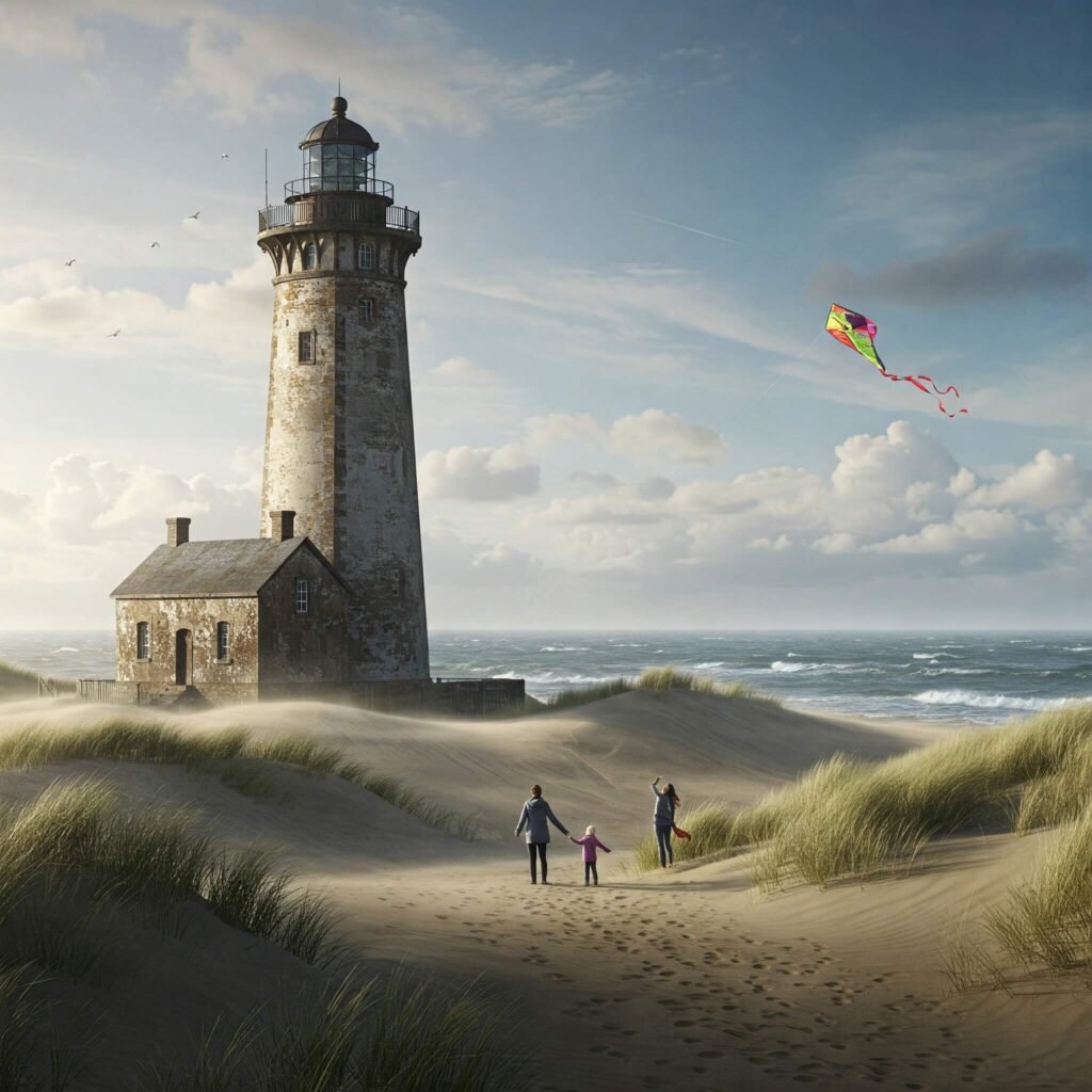 Lighthouse and Family Kite