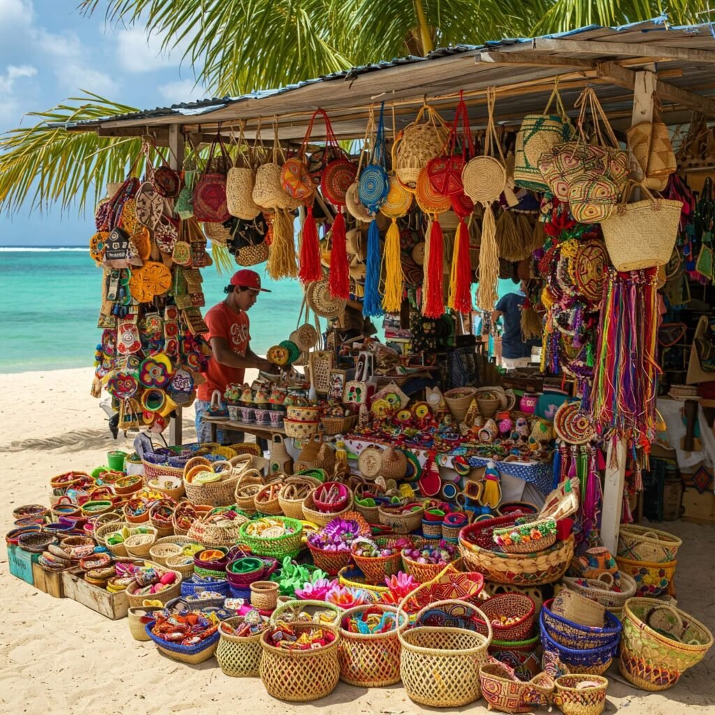 Colorful Beach Market Scene