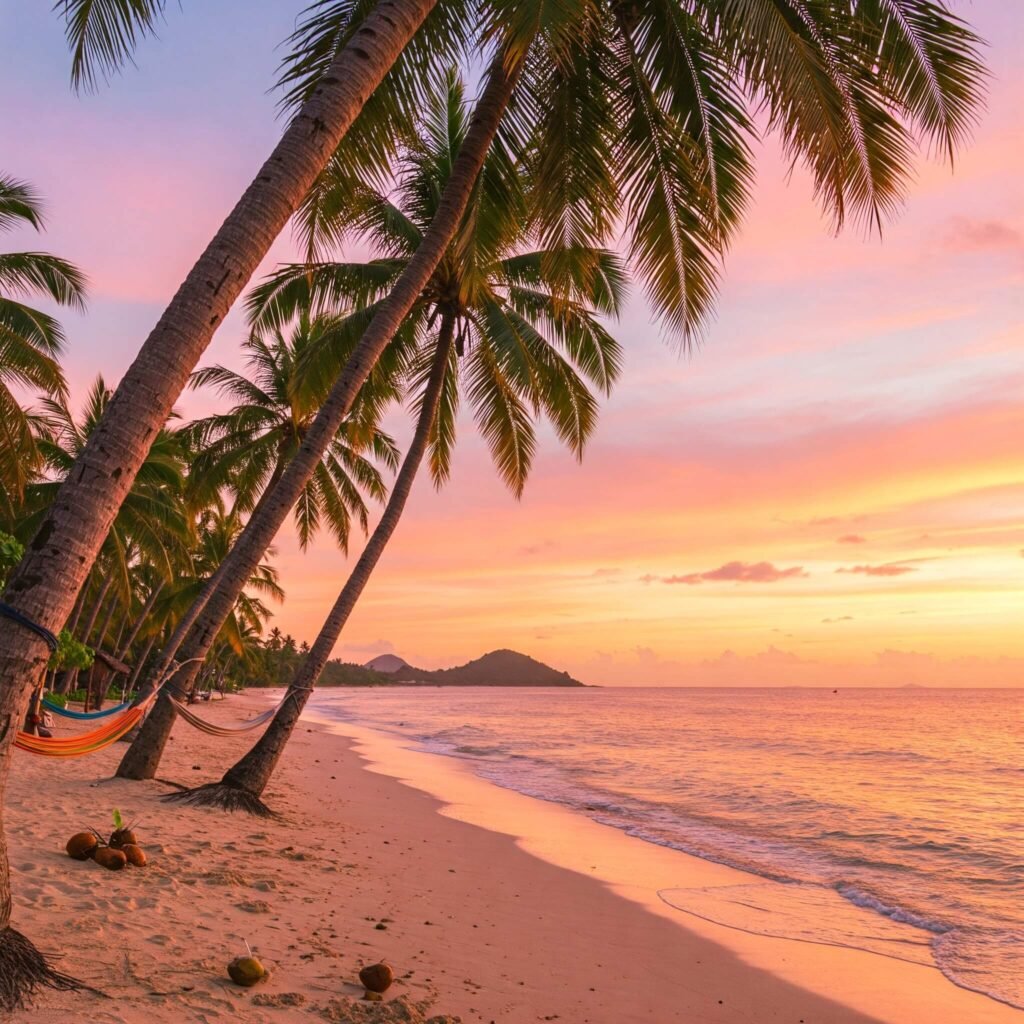 Orange Pink Beach Evening