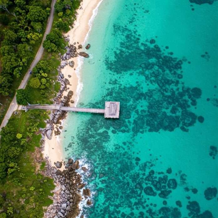 Pulau Ubin Coast Aerial View