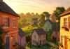 Village Stays That Will Make You Want to Leave City Life Behind Cozy Village Sunset: Colorful Cottages & Serene Hills