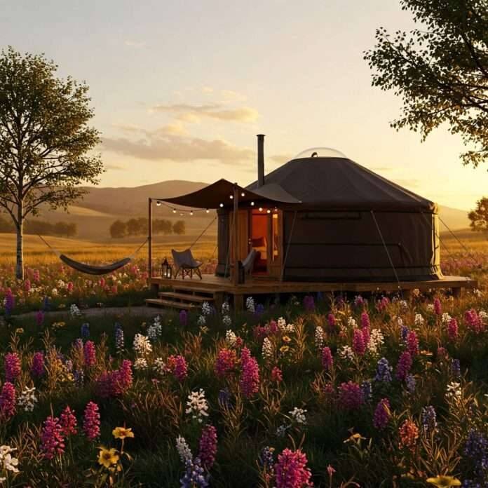 Luxury Yurt Glamping: Wildflower Field EscapeLuxury Yurt Glamping: Wildflower Field Escape Luxury Yurt Glamping: Wildflower Field Escape