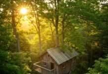 Nature Lover’s Escape: Best Treehouse Retreats for a Unique Holiday Treehouse Escape in Golden Light