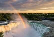 Waterfall Getaways: Stunning Nature Retreats to Book Now Niagara Falls Sunrise Rainbow Mist