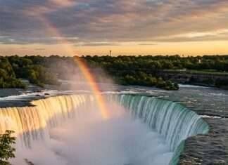 Waterfall Getaways: Stunning Nature Retreats to Book Now Niagara Falls Sunrise Rainbow Mist