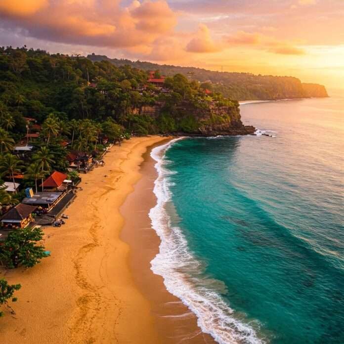 Balinese Sunset Beach: Aerial View