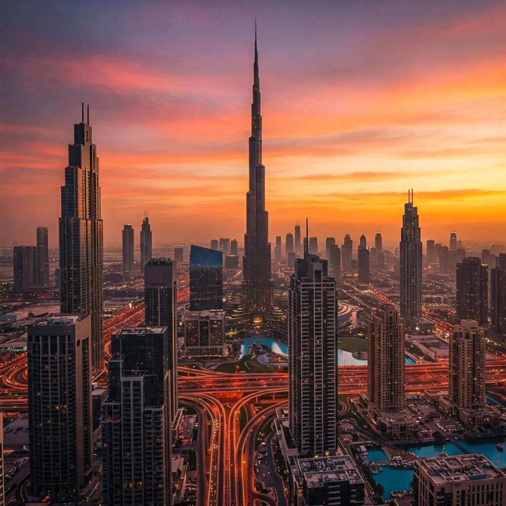 Dubai Marina Night Skyline