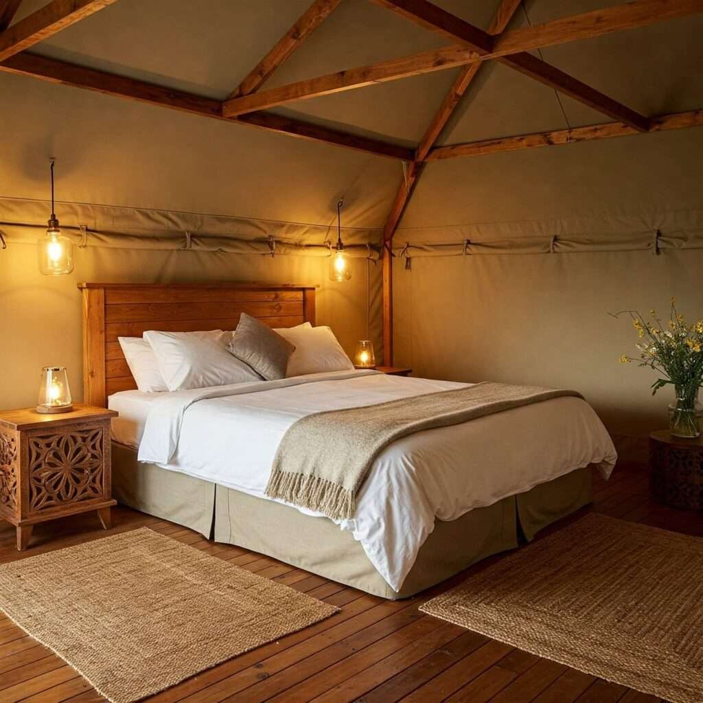Cozy Glamping Tent Interior