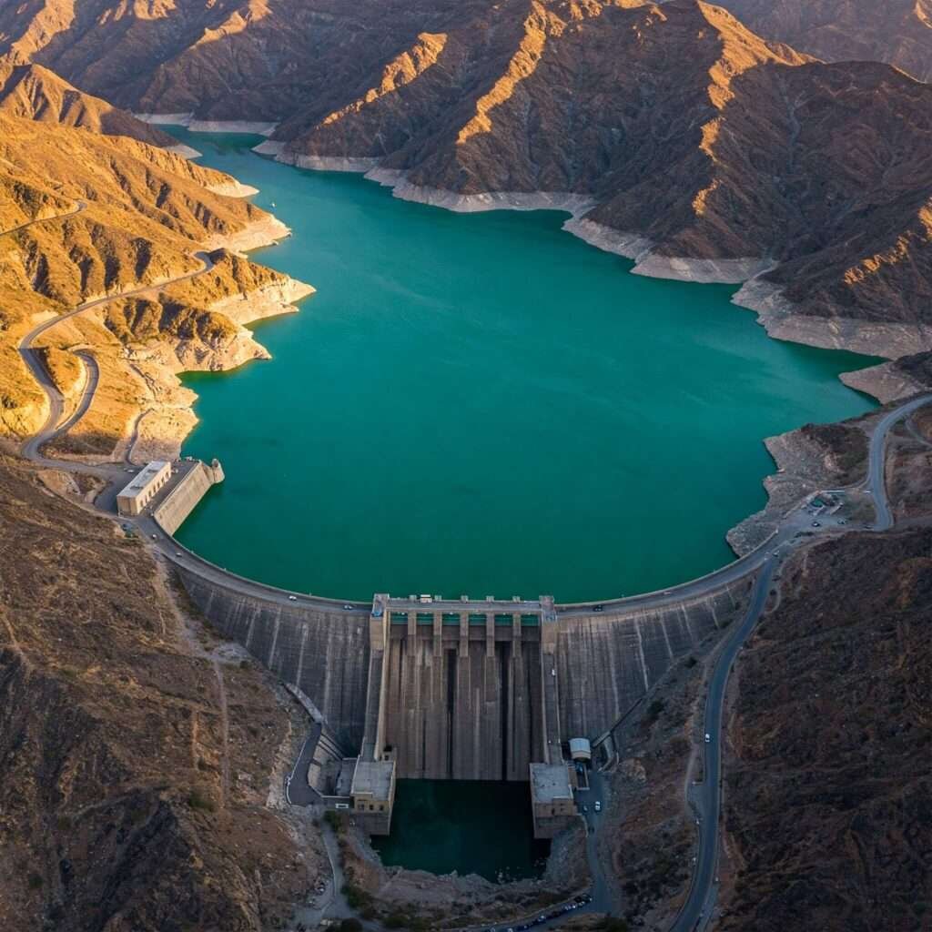 Hatta Dam: Turquoise Waters Aerial