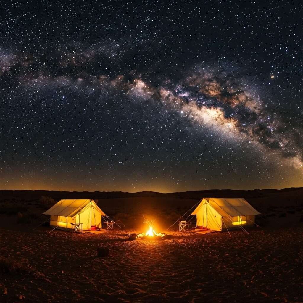 Starry Desert Camp Night