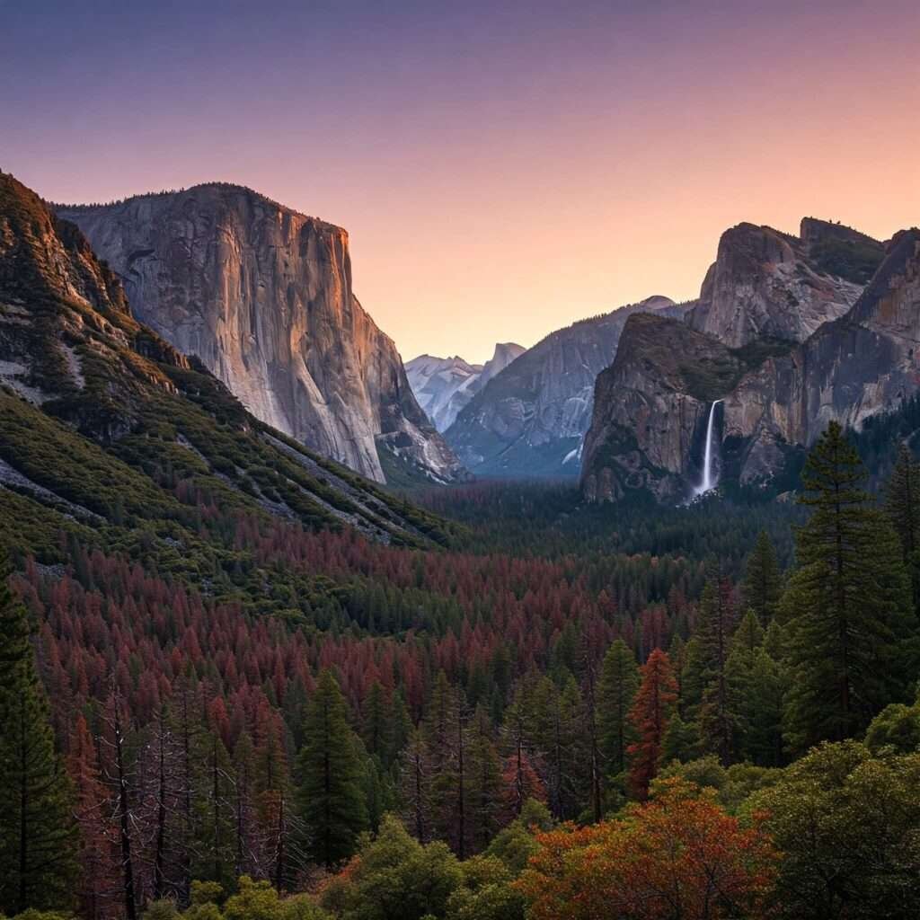 Yosemite Falls Majestic Peaceful
