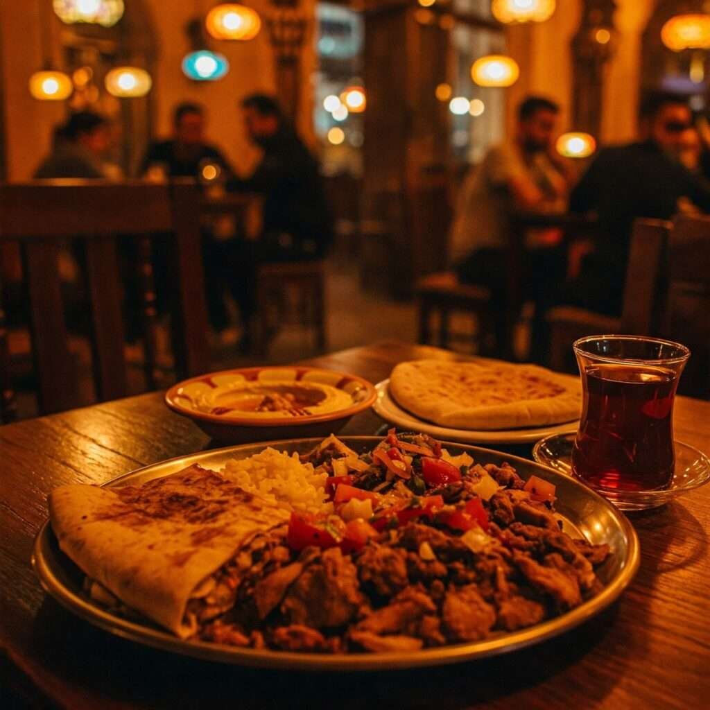 Middle Eastern Feast: Shawarma, Hummus, Karak Tea