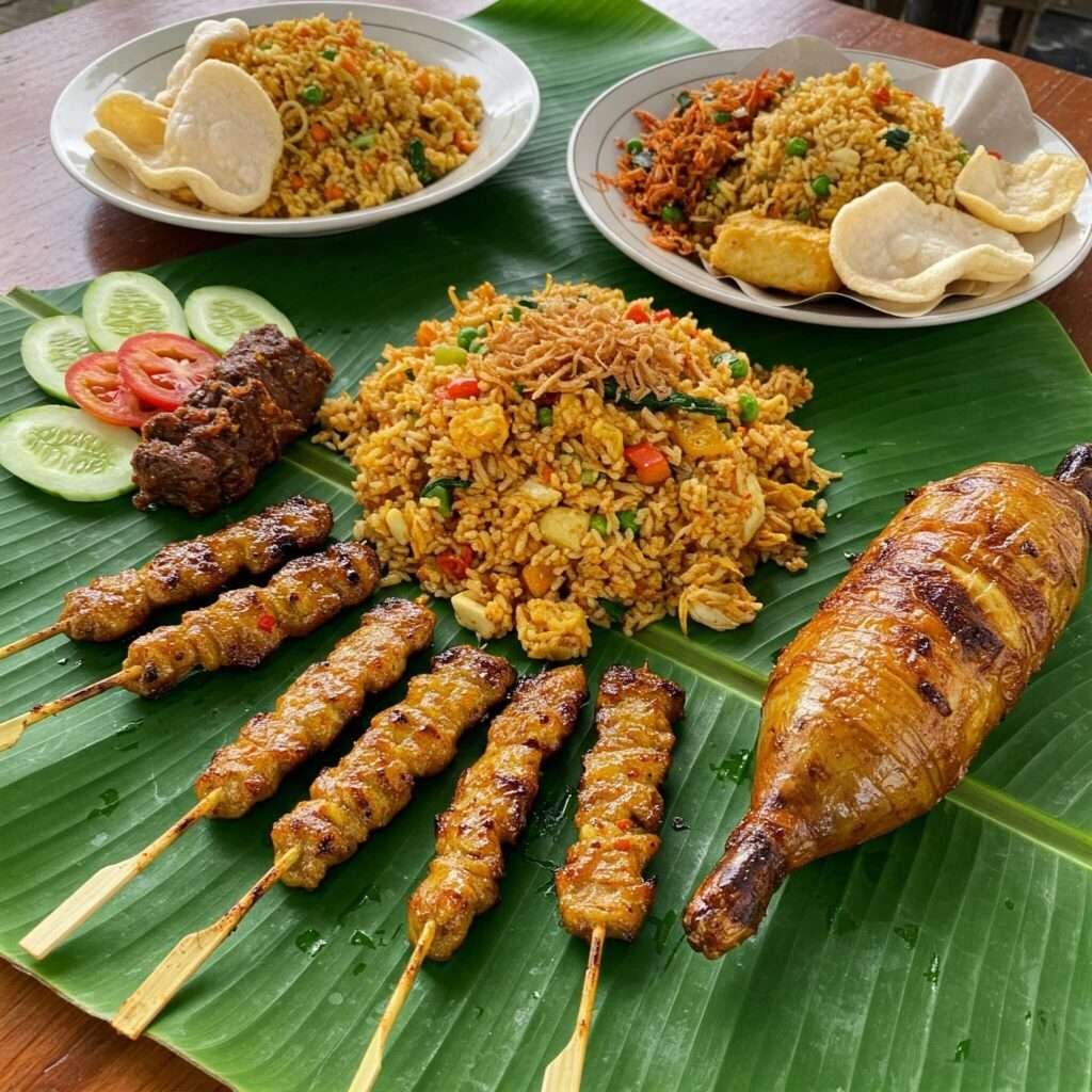 Balinese Dishes: Nasi Goreng, Sate Lilit & Babi Guling