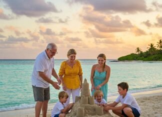 Safe and Serene Shores: Top 7 Caribbean Beaches for Unforgettable Family Getaways Family Sandcastle Fun