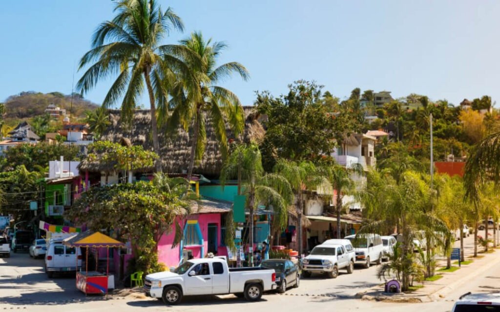 Boho streets vibe in budget beach towns in Mexico for digital nomads