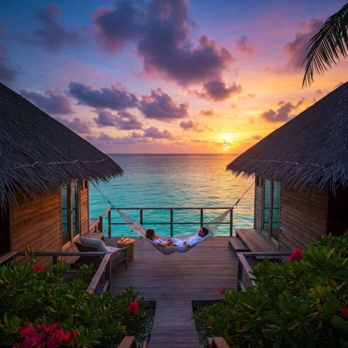 Overwater Bungalow Sunset Romance
