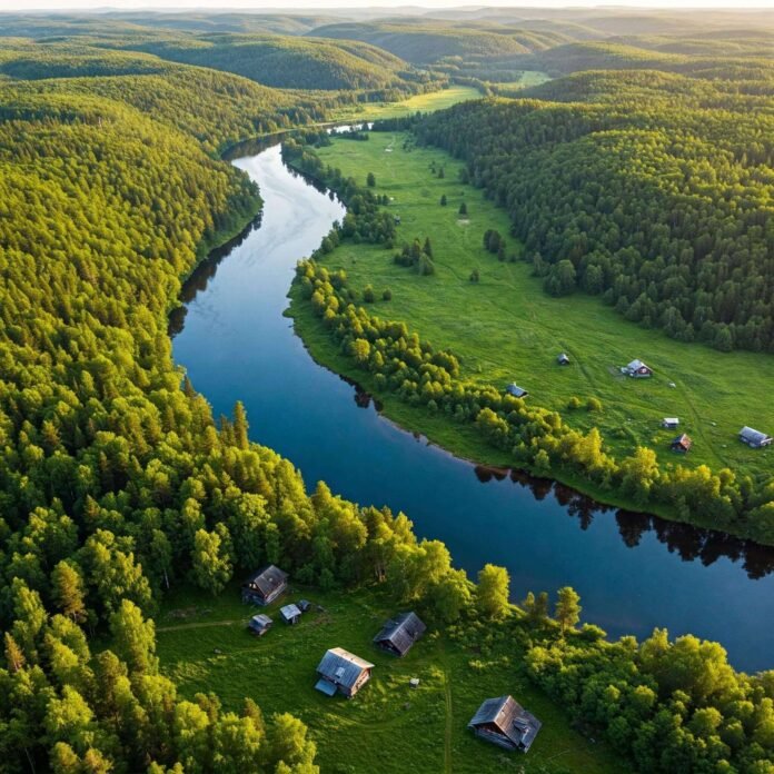 Aerial River Valley: Epic Landscape