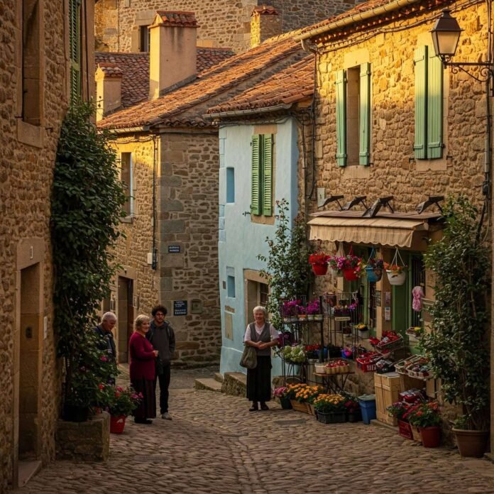 Charming Village Scene Charming Village Scene