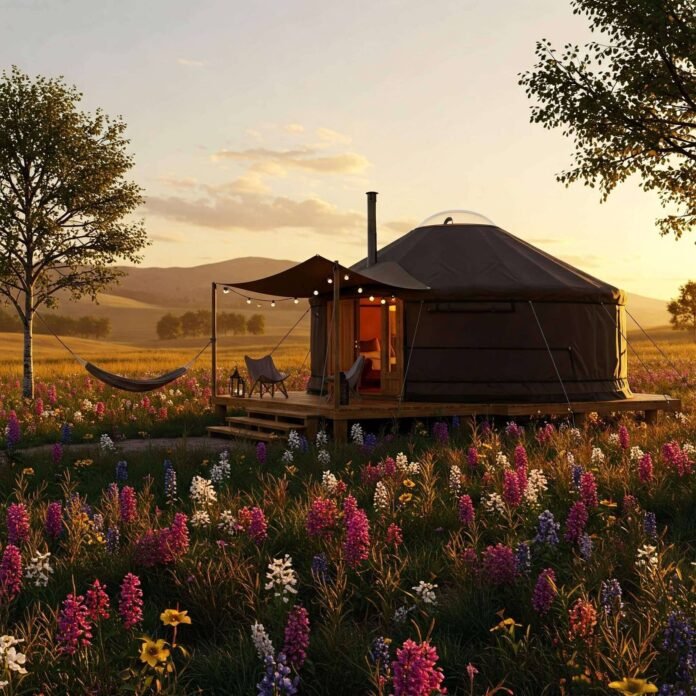 Luxury Yurt Glamping: Wildflower Field Escape