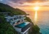Escape to Paradise: Why Staying in a Pool Villa Is the Ultimate Indulgence Aerial Infinity Pool Villa at Sunset