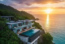 Escape to Paradise: Why Staying in a Pool Villa Is the Ultimate Indulgence Aerial Infinity Pool Villa at Sunset