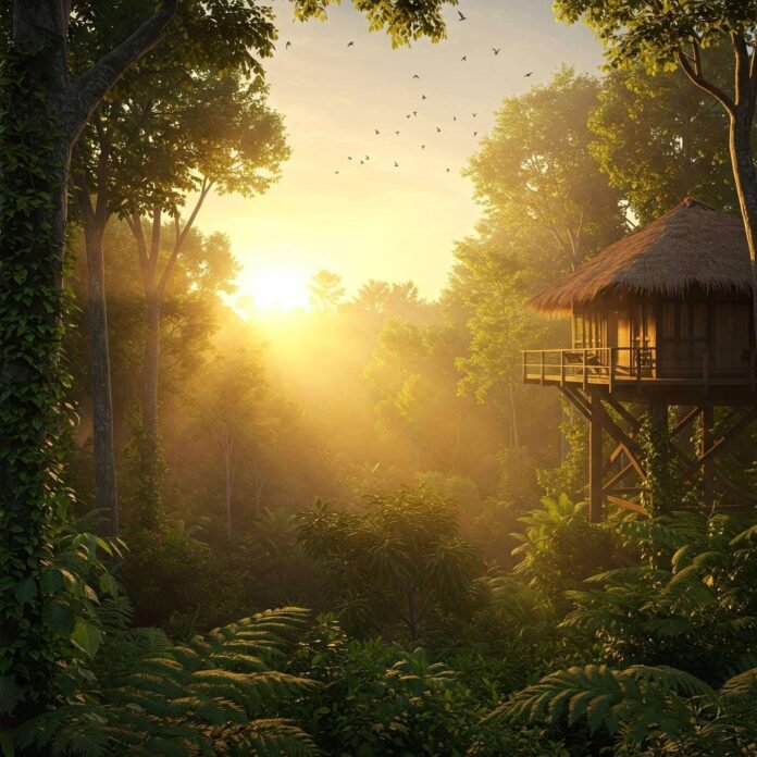 Jungle Sunrise Retreat: Lodge in Rainforest Jungle Sunrise Retreat: Lodge in Rainforest