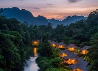Into the Wild: Stunning Jungle Escapes That Will Awaken Your Inner Explorer Jungle Eco-Lodge at Twilight