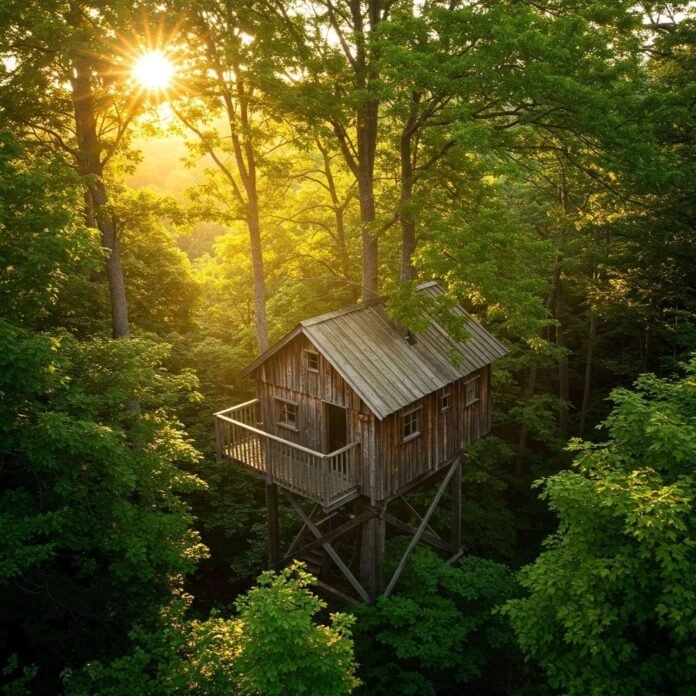 Treehouse Escape in Golden Light