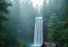 Waterfall Stays: Best Places to Wake Up to the Sound of Water Misty Waterfall Cabin Getaway