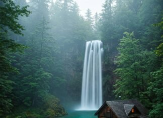 Waterfall Stays: Best Places to Wake Up to the Sound of Water Misty Waterfall Cabin Getaway