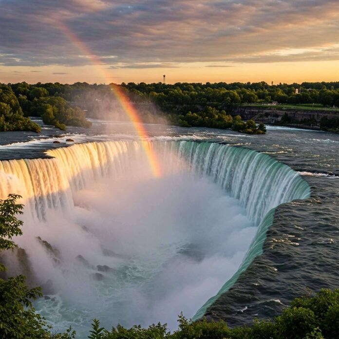 Niagara Falls Sunrise Rainbow Mist