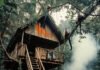 Into the Wild: Stunning Jungle Stays That Will Awaken Your Inner Explorer Curious capuchin monkeys on misty jungle treehouse.