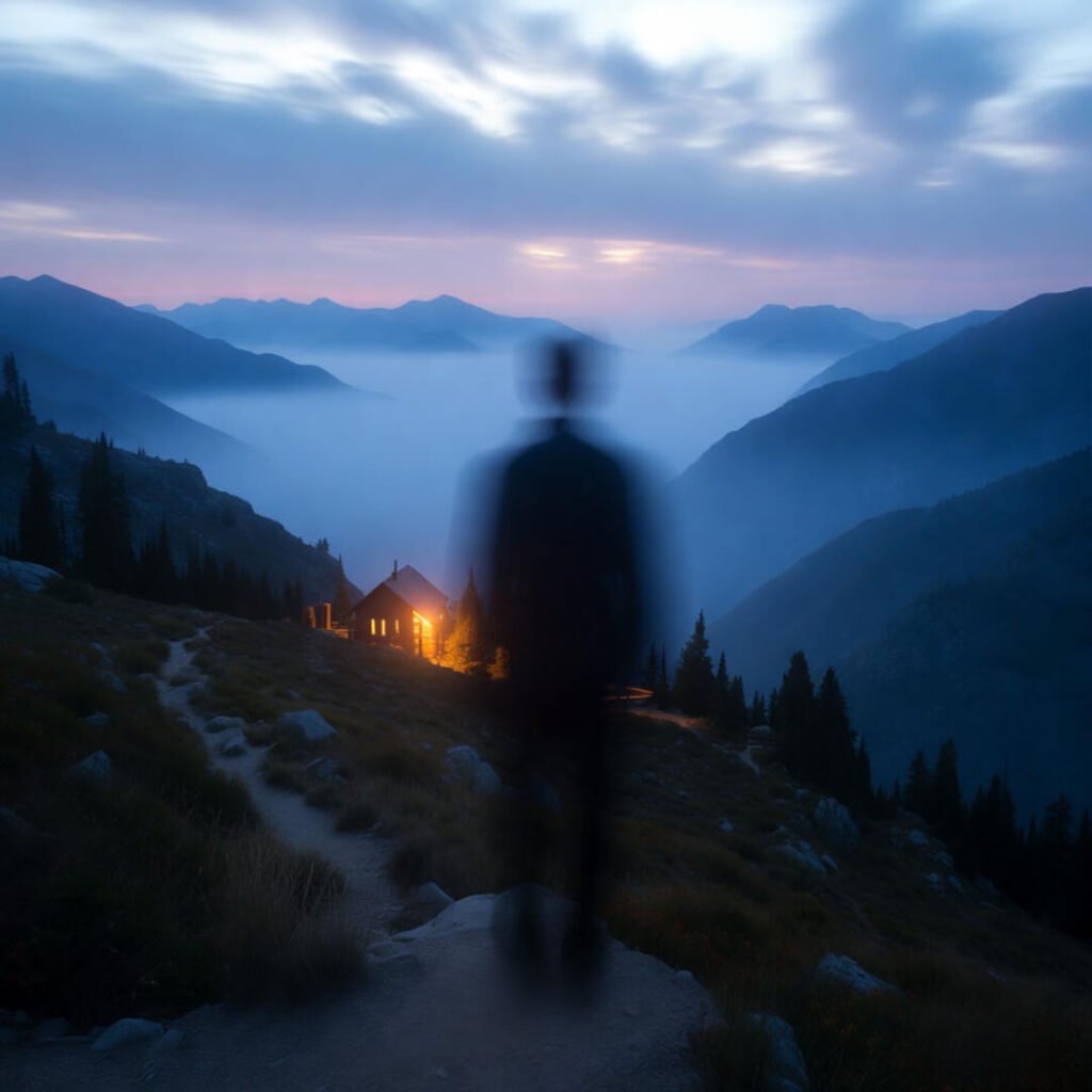 Hiker pausing on trail admiring vast mountain valley.